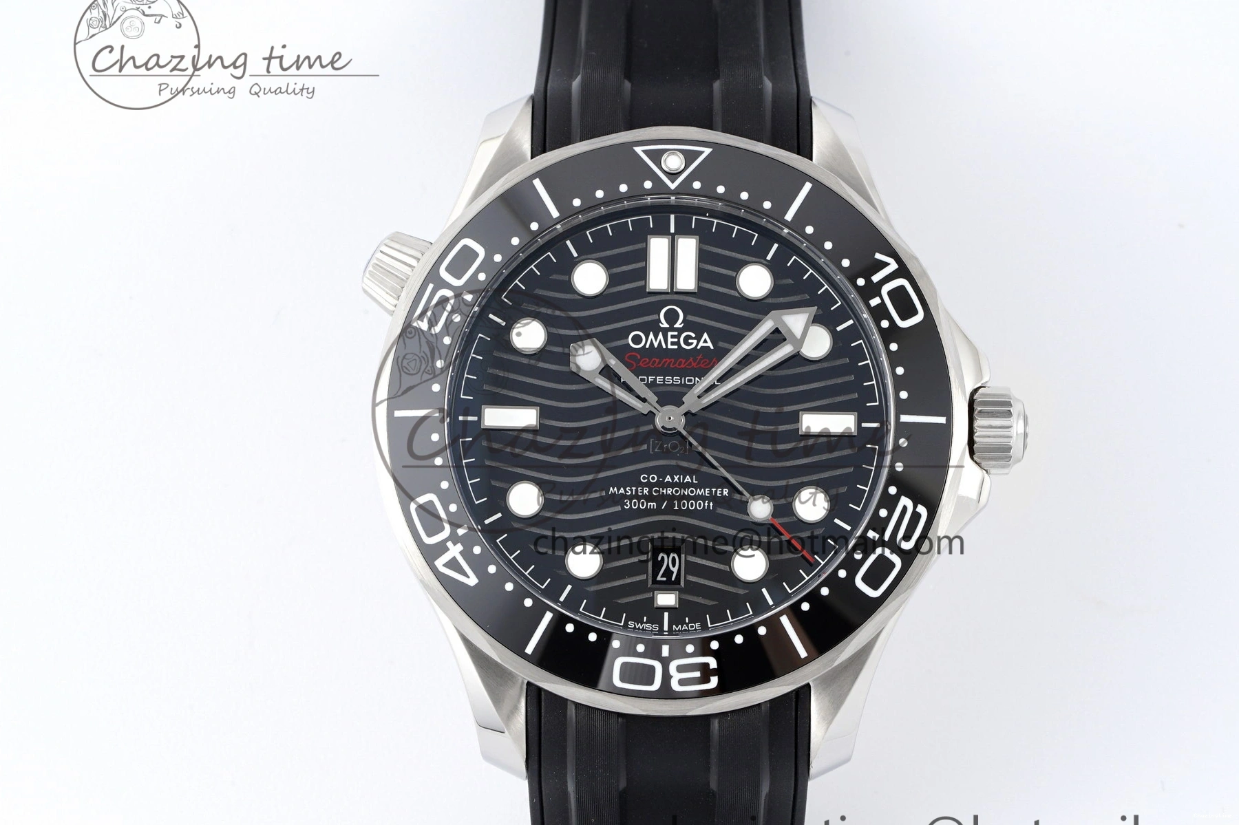 0314 Seamaster Diver 300M ZF 1:1 Best Edition Black Ceramic Black Dial on Black Rubber Strap A EasyMatch 7821